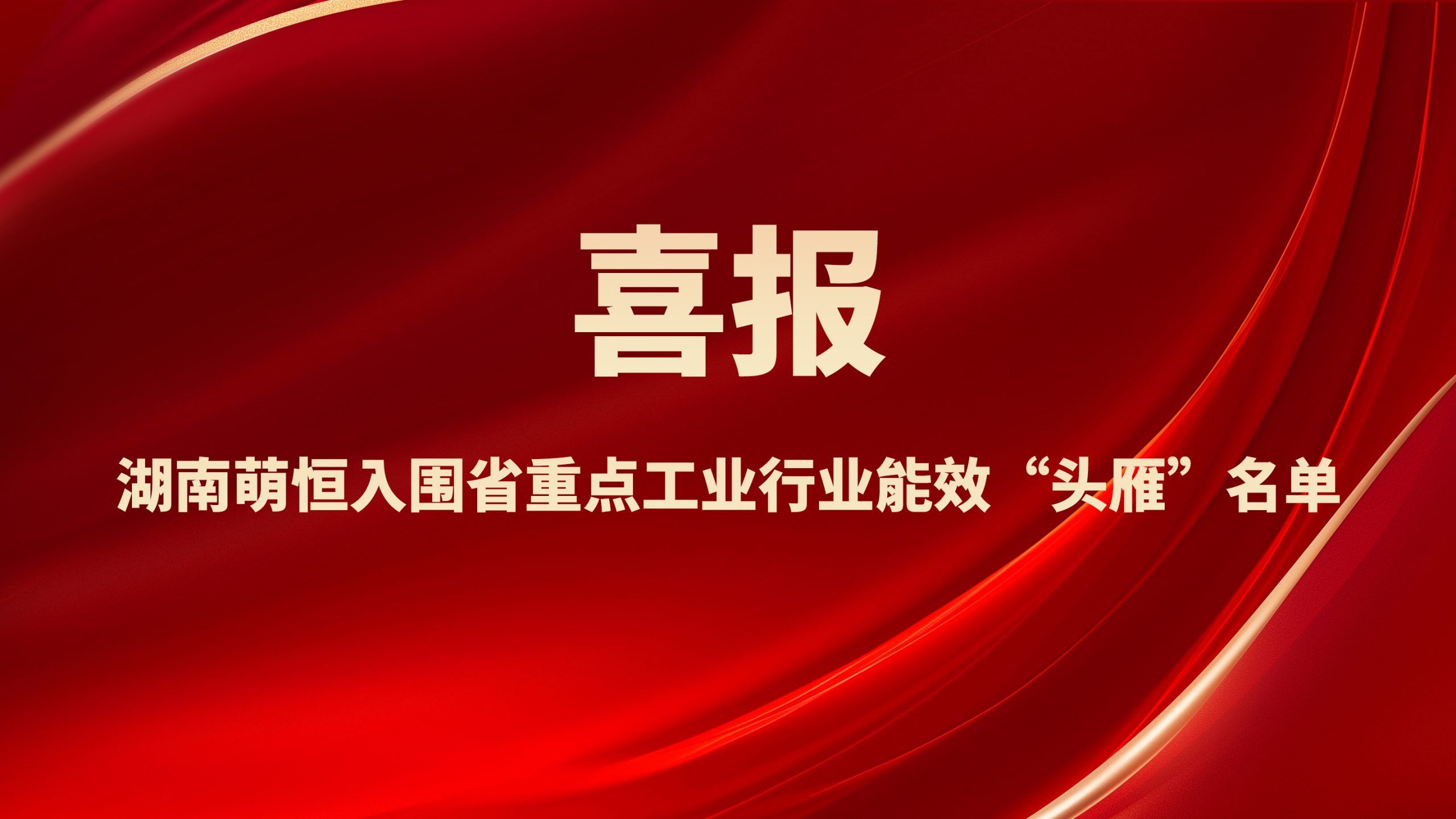 喜報(bào)！湖南萌恒入圍省重點(diǎn)工業(yè)行業(yè)能效“頭雁”名單